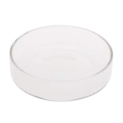 Aquarium Shrimp Feeding Dish High Clear Glass Bottom Feeders Food Bowl 3.9 3.5 3.2 2.4 Inches Round Tray - size: Medium