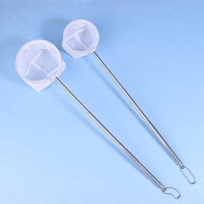 1pc AquariumFish Fishing Net Stainless Steel Retractable Small Shrimp Fishing Nets Fish Shrimp Tank Aquarium Accessories - size: Small