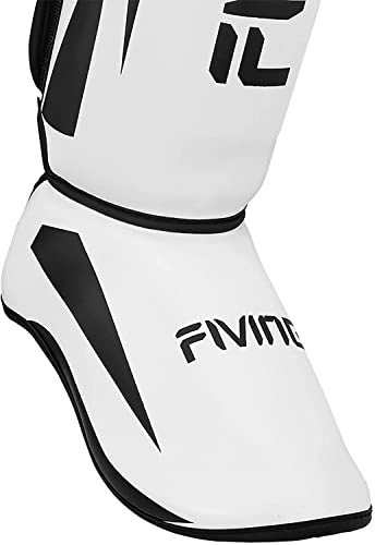 MMA Martial Arts Shin Guards – Padded, Adjustable Muay Thai Leg Guards with Instep Protection for Kickboxing/MMA Training and Sparring – Durable, Professional MMA Equipment - color: White, size: X-Large