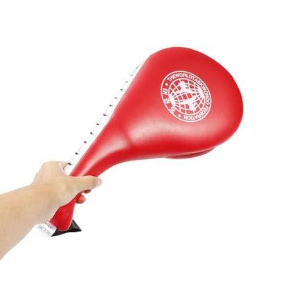 2 Pack red Taekwondo Double Kick Pads Target Karate Kickboxing Muay Thai MMA Striking Target Pads, TKD Sparring Gear Red, 15 x 2.5 x 7.5 in