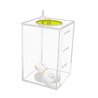 Aquarium Choice Acryli Made Liquid Storage Bucket Doing Pump Reservoir Container (4.25 * 4.25 * 6.5 Inch;1500ml/1.5L（Yellow）) - size: 4.25*4.25*6.5 Inch;1500ml/1.5L（Yellow）