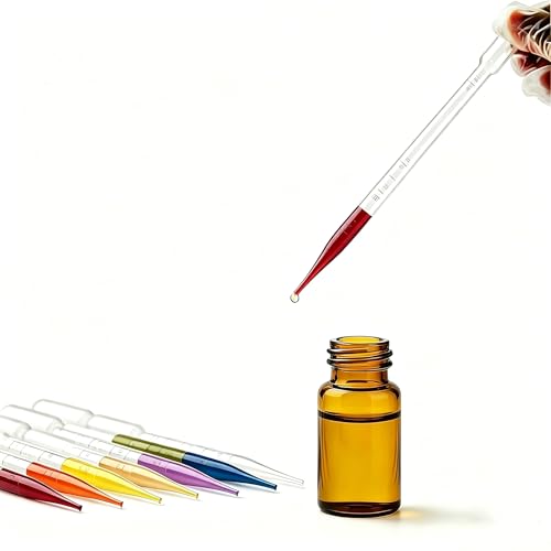 50-Pack 3ml Disposable Plastic Pipettes — Graduated Transfer Droppers for Essential Oils, Resin Art, Science Labs, Soap Making & DIY Crafts | LDPE | Clear with Easy-Read Scale