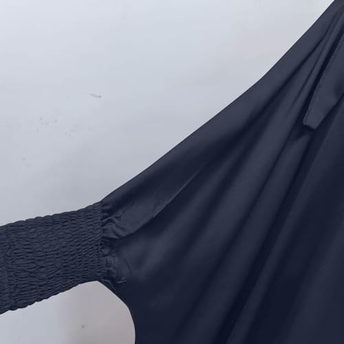 Lmdudan Girls Muslim Dress Hood Long Sleeve Prayer Dresses Robe Dubai Abaya 2026 Ramadan Kaftan Dress Kids 6-13 Years - color: Dark Blue, size: 12-13 Years