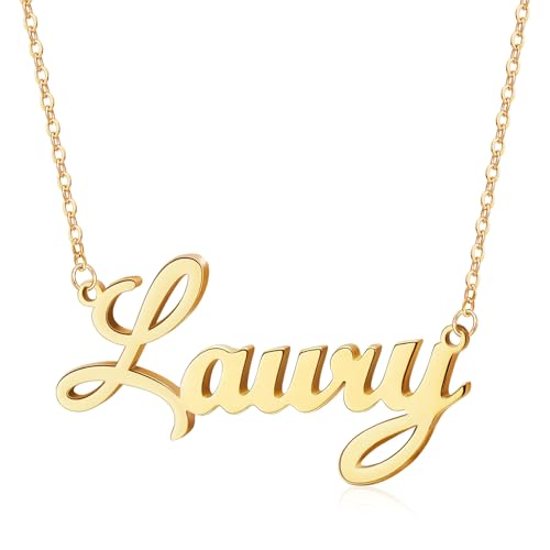 DayOfShe Custom Name Necklace for Women Gifts, 18K Gold Plated Layered Names Necklace Personalized Gifts for Birthday - color: Style 1-18K Gold Vermeil