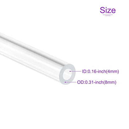 DMiotech 4pcs 5/32" x 5/16" x 12" Clear Acrylic Pipe Rigid Plastic Tubing for Aquarium Water Pipe, Water Cooling System, Plumbing - size: 5/32" x 5/16"