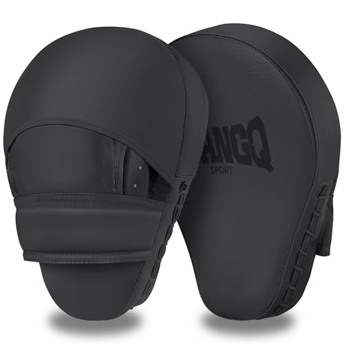 Boxing Pads Curved Focus Mitts, Training Pads,MMA Muay Thai Kickboxing Coaching Martial Arts Punching Hand Target Strike Shield & Boxing Mitts - color: Black