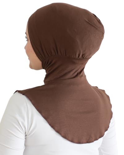 Prien Sport Hijab For Women, Muslim Head Scarf, Flexible Turban Girls, Chic Islamic Wear For Gym, Neck Collar Bonnet Viscose - color: Brown