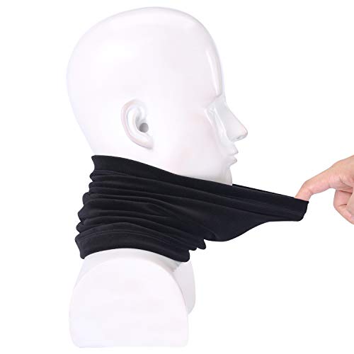 Polar Fleece Neck Warmer - Windproof Winter Neck Gaiter Cold Weather Face Mask For Men Women - 1 Pack - color: 1 Pack Black
