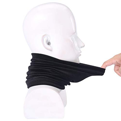 Polar Fleece Neck Warmer - Windproof Winter Neck Gaiter Cold Weather Face Mask For Men Women - 1 Pack - color: 1 Pack Black