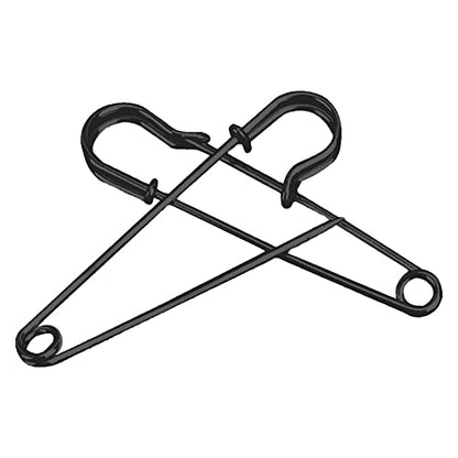 Safety Pins Brooches 2 inch/50mm Heavy Duty Blanket Pins for Blankets, Crafts, Kilts, Skirts, Sweaters, Shawls - 30 Pack (2 Inch/50mm, Black) - color: Black, size: 2 inch