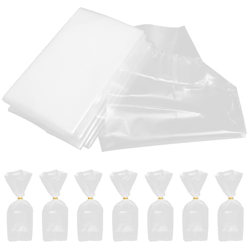 Garneck 50 Pack Ornamental Fish Transport Bags with Flat Bottom, 20x35x12cm Plastic Packaging Bags for Live Fish Shipping and Aquarium Transport, Includes Elastic Bands for Secure Handling