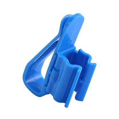 2pcs Aquarium Filtration Hose Holder Clip Water Clip for Fish Tank Pump Stabilization Soft Tube Clamp for Easy Cleaning and Water Changes Blue - size: 8.5*1.8CM