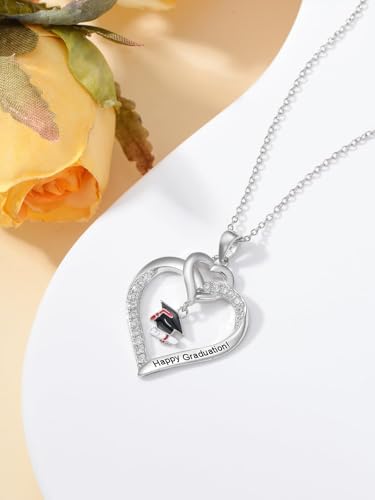 Graduation Gifts for Women 925 Sterling Silver Compass/Graduation/Vet/Cross/Stethoscope Necklace for Women - color: Graduation-2025-2