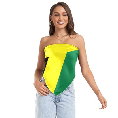 Bandana Square Head Scarf for Women Satin Hair Wrap Fashion Headband 27" - color: Jamaica Flag