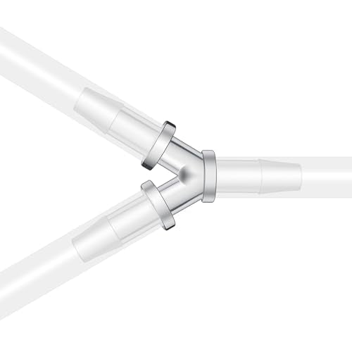 8Pcs Y Shape Aquarium Air Tubing Connectors, Check Valve for 3/16"Hose | 8Pcs Y-shape air connectors,4 check valves+4 tees.PP plastic,anti-shedding barbs,4.8mm fits 3/16" hose.For aquarium air pumps