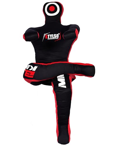 Grappling Dummy, Black Fabric Training Equipment for BJJ, Judo, Karate, Wrestling, Un-Filled Practice Dummy, Model WDM-2025, for Adults and Youth - color: Flex Black