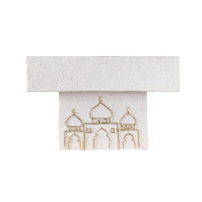 Decorative Mosque Sculpture with Gold Domes, White and Gold - color: Mosque Sculpture