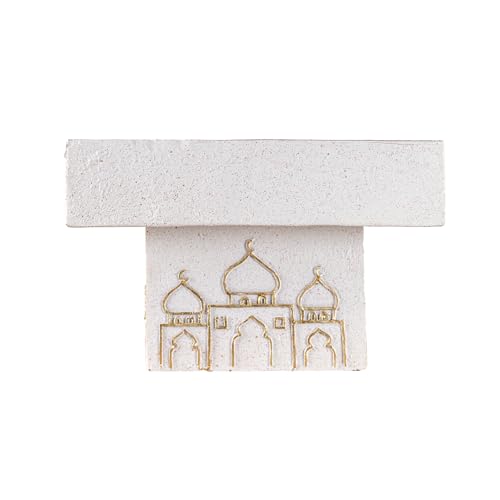 Decorative Mosque Sculpture with Gold Domes, White and Gold - color: Mosque Sculpture