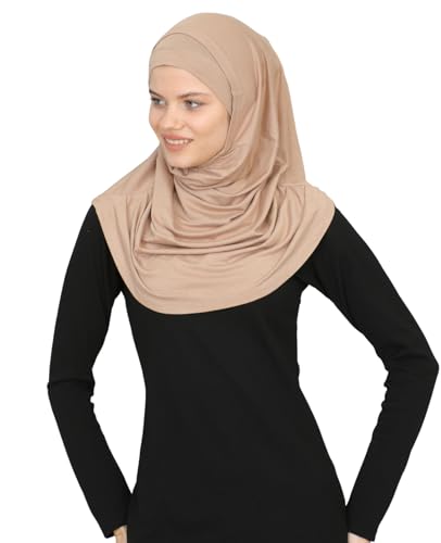 Prien Chic Ready To Wear Hijab For Women, Muslim Long Turban Undercap Set, Instant Scarf, Prayer Clothes For Girls, Abaya - color: Deep Mink