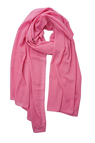 YOUR SMILE for Women Lightweight Breathable Solid Color Soft Chiffon Long Fashion Scarves Sun-proof Shawls Wrap - color: Soft Pink