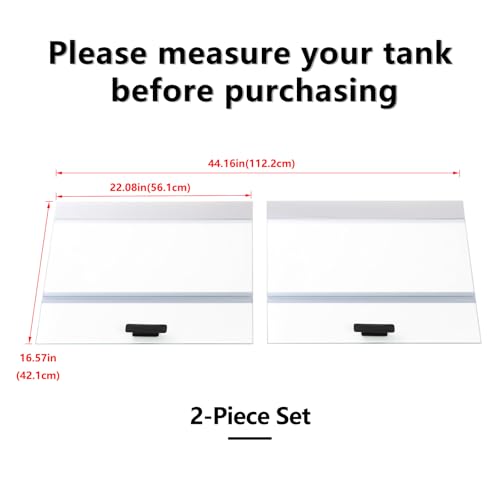 2PCS Set 22.08x16.57x0.16in（Each Piece） Clear Tempered Glass Canopy | 75/90/110 Gallon Aquarium Fish Tank Hoods For Aqueon - size: 2PCS-22.08x16.57in