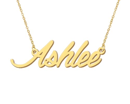 Aoloshow Personalized Name Necklace Custom Any Name Necklaces Jewelry for Womens New Mom Bridesmaid Gift - style: Gold - Ashlee