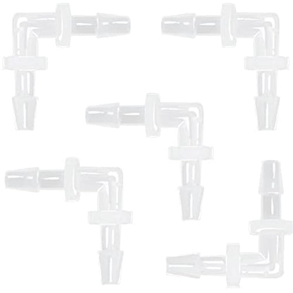 5Pcs 5/16" Hose Barb 90 Degree Elbow L Fitting, Equal Barbed Joint Splicer Mender Adapter Union Adapter for Boat Aquarium Fuel Gas Liquid Air - size: 5/16 Inch(8mm)