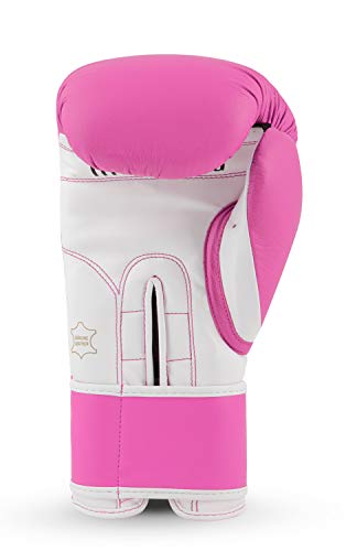 TITLE Boxing Pro Style Leather Training Gloves 3.0 - Boxing Gloves, Boxing Training Gloves, MMA Gloves, Oz Training Gloves, Kickboxing Gloves, Punching Bag Gloves, Sparring Gloves - color: Hot Pink/White, size: 14 oz