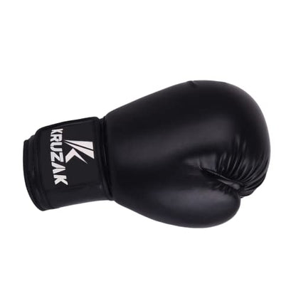 Kruzak Plain Boxing Gloves for Sparring, Kickboxing, Muay Thai, Martial Arts & MMA Fighting - Men & Women Punch Bag Mitts Training and Focus Pads Punching - color: Black, size: 12 oz