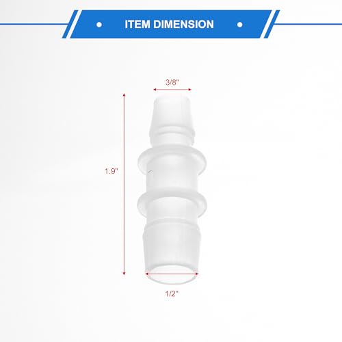 4pcs Plastic Hose Barb Fitting 1/2" to 3/8" Barbed Splicer Mender Joint Adapter Aquarium Clear - size: 1/2"-3/8"