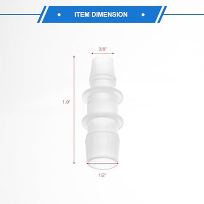 4pcs Plastic Hose Barb Fitting 1/2" to 3/8" Barbed Splicer Mender Joint Adapter Aquarium Clear - size: 1/2"-3/8"
