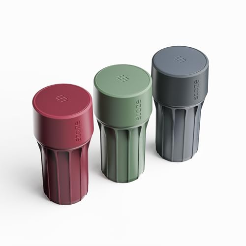 Staze Air Tight Smell Proof Container (148ml) – Vacuum Seal Jar -Waterproof Food Storage Canister, Portable Small Smell Proof Jar for Coffee, Herb, Spice & Gummies - (VISTA TRIO) - color: VISTA TRIO