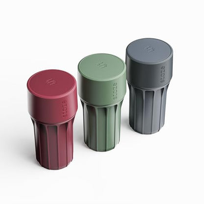 Staze Air Tight Smell Proof Container (148ml) – Vacuum Seal Jar -Waterproof Food Storage Canister, Portable Small Smell Proof Jar for Coffee, Herb, Spice & Gummies - (VISTA TRIO) - color: VISTA TRIO