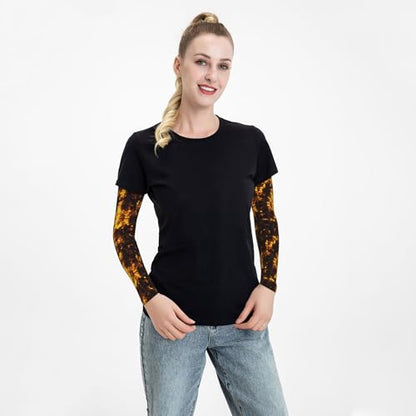 Arm Sleeves Outdoor Garden Sports Cooling Sun Sleeve for Women Men Farm - color: Golden Mosaic