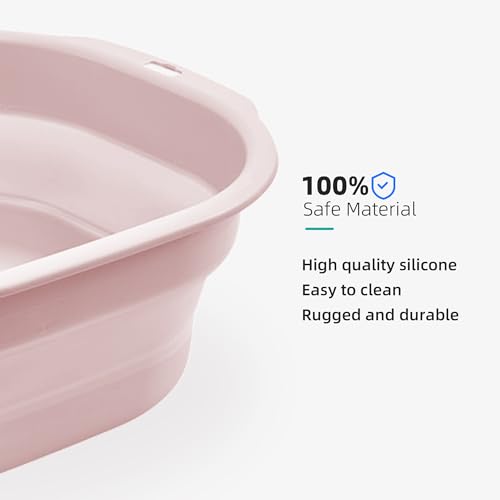 2 Pack Collapsible Wash Basin Set, Foldable Dish Tub, Small Medium Portable Sink for Kitchen, Camping, RV, Baby Bottles, Laundry, Plastic Washbasin -Pink - color: Pink