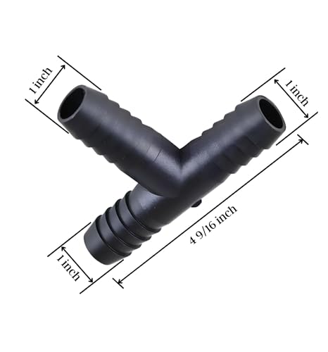 1 PVC Barb Fitting - SCH 40 Barbed Hose Tee for Tubing & Water Line - size: Gray 1 PVC Tee