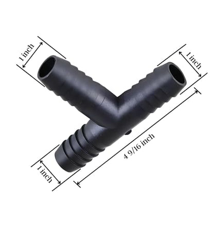 1 PVC Barb Fitting - SCH 40 Barbed Hose Tee for Tubing & Water Line - size: Gray 1 PVC Tee