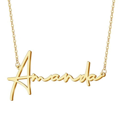 DayOfShe Custom Name Necklace for Women Gifts, 18K Gold Plated Layered Names Necklace Personalized Gifts for Birthday - color: Style 2-Handwritten Font