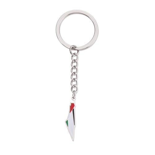 Palestine Keychain Palestine Map Country Flag Print Keyring Bring Them Home Now Patriotic Jewelry Judaica Gift Women - color: Palestine Map Silver2