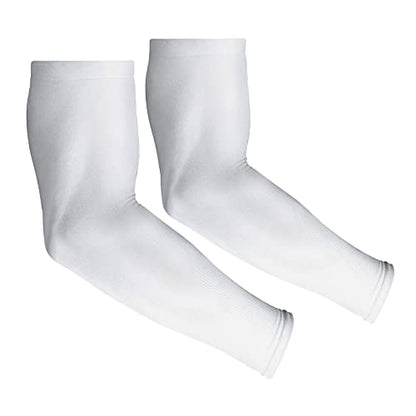 4 Pair UV Sun Protection Arm Sleeves for Men & Women,Cooling UPF 50 Arm Cover for Baseball,Cycling,Basketball - color: White-2 Pairs