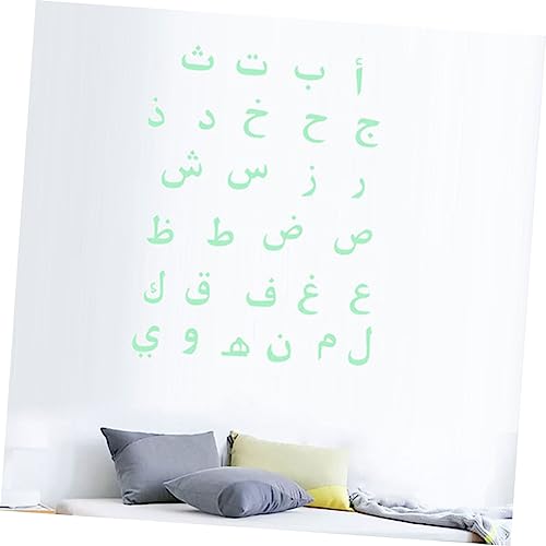 Toddmomy Arabic Alphabet Glow Dark Wall Sticker Educational Decals for Boy Girl Room Nursery Decorative Arabic Letters Wall Art