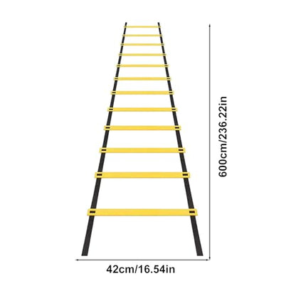 Agility Ladder - Speed Training Equipment Workout Tool, Footwork Exercise Gear Kit, Portable Duraable Practice Training Set with Carry Bag | Fitness Conditioning Ladder for Gym Outdoor Baseball Sports