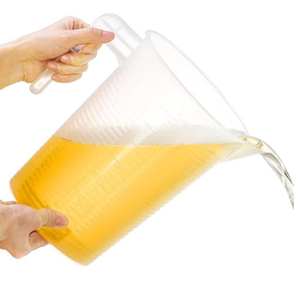 WUWEOT 2 Pack 125oz Measure Pitcher, Large Plastic Mixing Pitcher, US Conversion Chart, Food Grade Graduated Measuring Cup for Lawn Pool Chemicals Home Hobbies Motor Oil Fluids Cooking