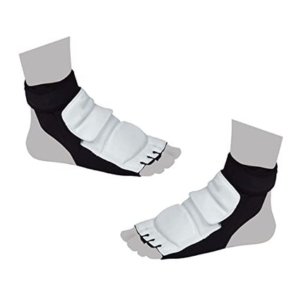 Taekwondo Breathable Shock Absorbing Foot Protector for Karate Training Boxing Sparring Guard for Men Women Colour Combination Black and White - size: L 36-37