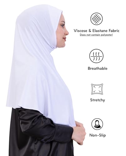 Prien Ready Hijab For Women, One Piece Muslim Instant Turban, Easy To Wear Long Head Scarf, Turkish Islamic Clothes For Abaya - color: White