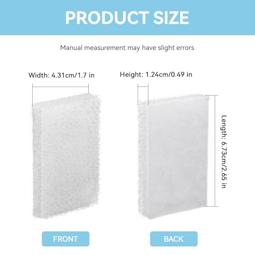 Diffusion Chamber Pad, Betta Tank Filter Replacement for AquaClear Fluval | Betta Diffusion Chamber Pad Replacement Aquarium Filter Media for Betta Premium Aquarium 2.5/2.6 Gallon, 8 Pack