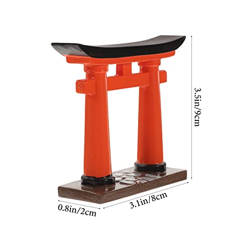 Japanese Torii Gate, Japanese Shinto Altar Shelf Mini Torii Gate Resin Miniature Shrine Japan Decor for Fish Tank Bridge Bonsai Micro Landscape Fairy Garden Decoration