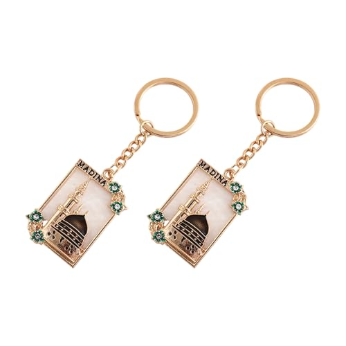 Pack Of 2 Zincs Alloy Islamics Art Inspired Keychains Middle Eastern Moons Festival Cultural For Ramadans Eid - color: Black 2
