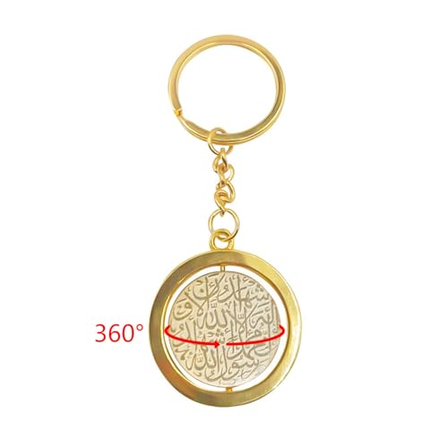 Stainless Steel Keychain Stylish Ayatul Kursi Pendant Keyring Religious Rune Keyrings Chic Quranic Verse Jewelry
