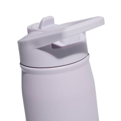 adidas Stainless Steel Metal Water Bottle 20 oz (600 mL) Straw Lid - color: Silver Dawn Grey/White